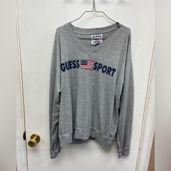 Rare Guess Sport Vintage V-Neck Mens size Large - Picture 2 of 4